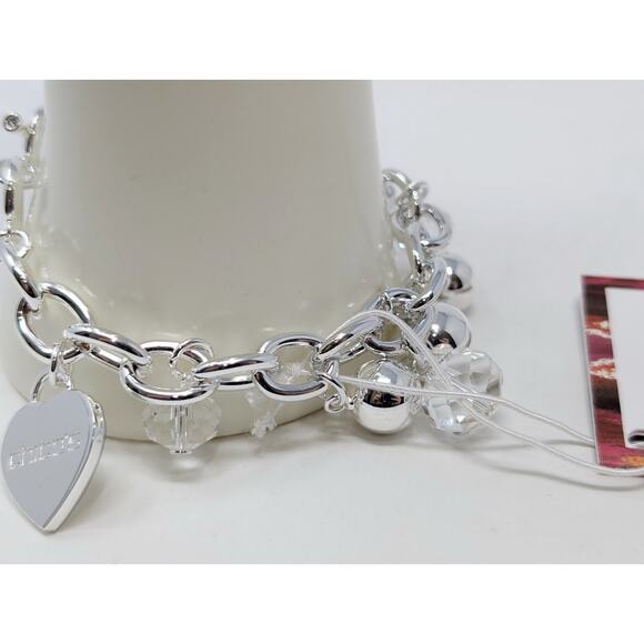 Chico's VIP Charmed Life Bracelet Silver Tone Beaded Charm 8" New - Picture 4 of 7